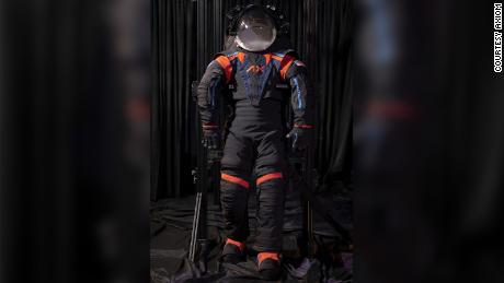 An image of the AxEMU spacesuit Axiom Space unveiled Wednesday.