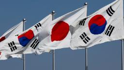 230316101721 south korean japanese national flags hp video South Korean leader lands in Japan for first visit in 12 years amid China, North Korea concerns
