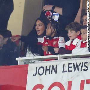 Kim Kardashian and son Saint watches on as Arsenal defeated by Sporting CP in Europa League