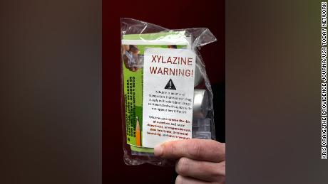 A fentanyl drug testing kit warns about the dangers of xylazine, which is not yet detectable in street testing.