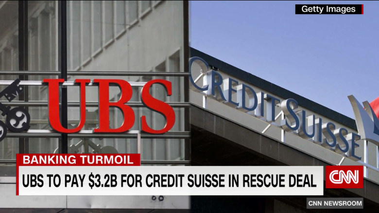 exp UBS agrees to buy Credit Suisse Clare Sebastian Eric Oros intv 032003ASEG1 cnni world_00002001