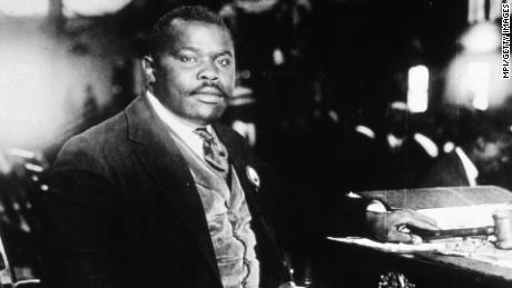Jamaican born African-American nationalist Marcus Garvey, the founder of the Universal Negro Improvment Association (UNIA).