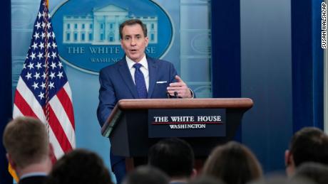 National Security Council spokesman John Kirby speaks during the daily briefing at the White House in Washington, Monday, March 20, 2023. (AP Photo/Susan Walsh)