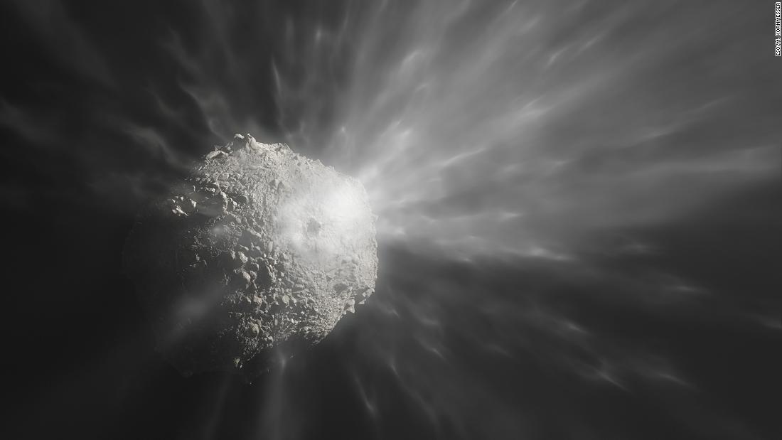 Asteroid po své záměrné srážce s kosmickou lodí vytvoří oblak trosek