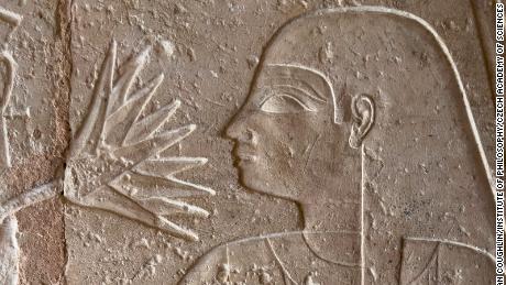 Image 1 is a figure smelling a lotus from the tomb of Meresankh in Giza 