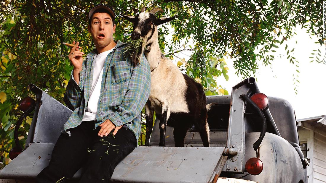 Sandler sits with a goat in the back of a pickup truck in 1995. &quot;The Goat&quot; was a popular skit off his comedy album &quot;What the Hell Happened to Me?&quot;