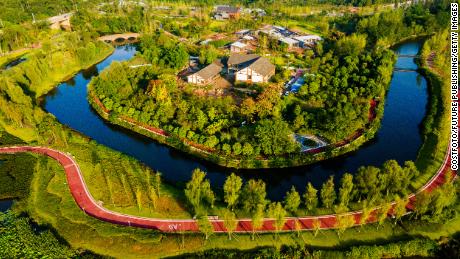 Luxi Zhigu Greenway, Chengdu, China is a &quot;sponge city,&quot; designed to absorb water.
