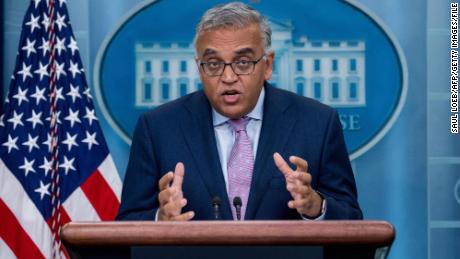 Dr. Ashish Jha, coordinator of the White House Covid-19 Response Team, speaks during the daily press briefing at the White House on October 25, 2022. 