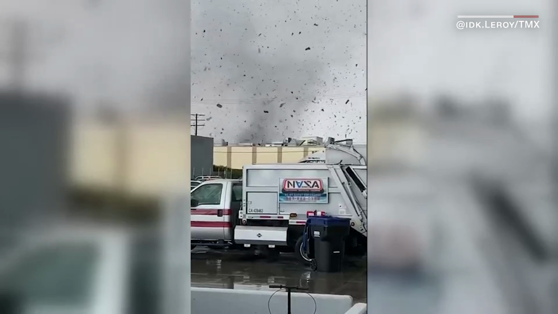 Mira el impactante tornado que tocó tierra en el condado de Los Ángeles