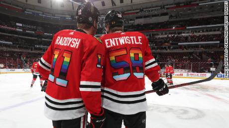 The Chicago Blackhawks will not be wearing Pride warmup jerseys this Sunday because of security concerns involving Russian players, according to reports.