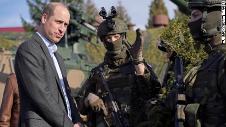 Prince William made a surprise visit to troops near the Ukrainian-Polish border on Wednesday.