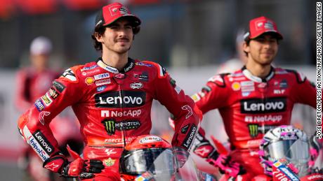 Francesco Bagnaia (left) and compatriot Enea Bastianini will be Ducati teammates this season.