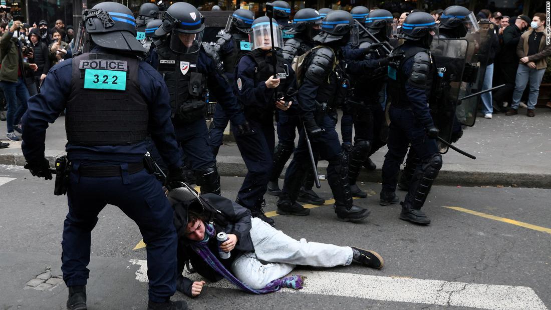 Huge French pension reform protests give way to fiery overnight clashes