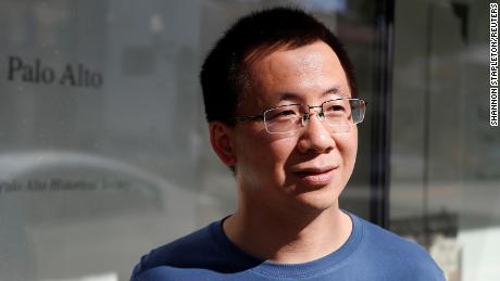 Zhang Yiming, founder of ByteDance, pictured in Palo Alto, California in  March 2020. 