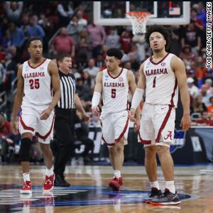 Alabama and Houston upset, marking first time in March Madness history no top seeds will make quarterfinals