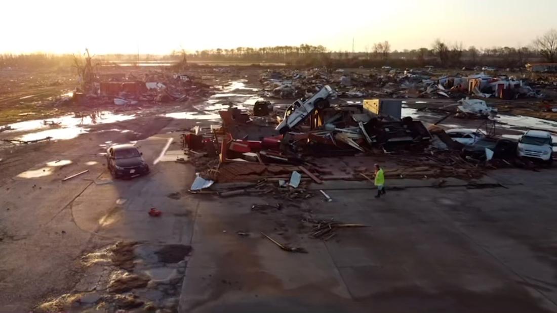Drone footage shows 'pure destruction' in Mississippi