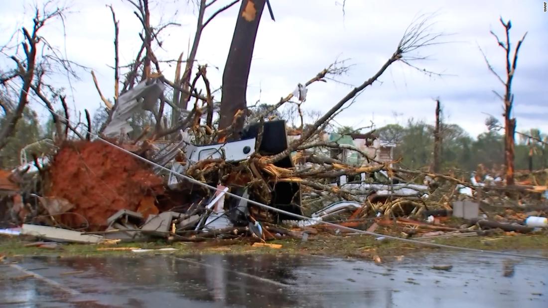 An 'extremely dangerous tornado' strikes Georgia as 20 million Southerners are at risk of treacherous weather Sunday
