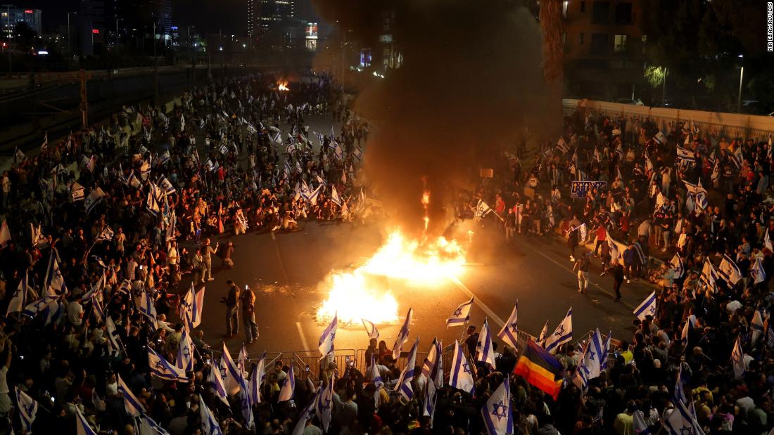 Thousands took to streets of Tel Aviv after Prime Minister Netanyahu fired minister over his opposition to planned reform