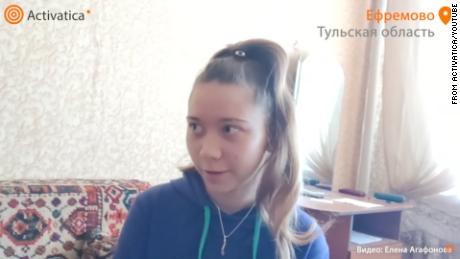 A screengrab of Masha Moskalyova describing the police search of her home in Russia&#39;s Tula region to Activatica, an online portal supporting grassroots activism in the country.