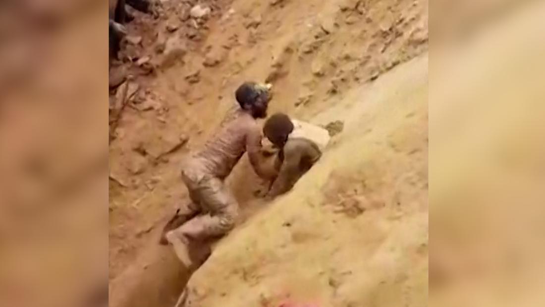 Video: Miners make frantic escape after being trapped in collapsed mine