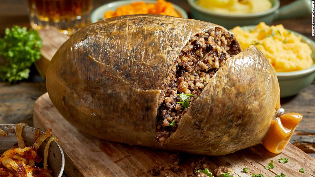 This boiled bag of offal is banned in the US. In Scotland it's a fine-dining treat