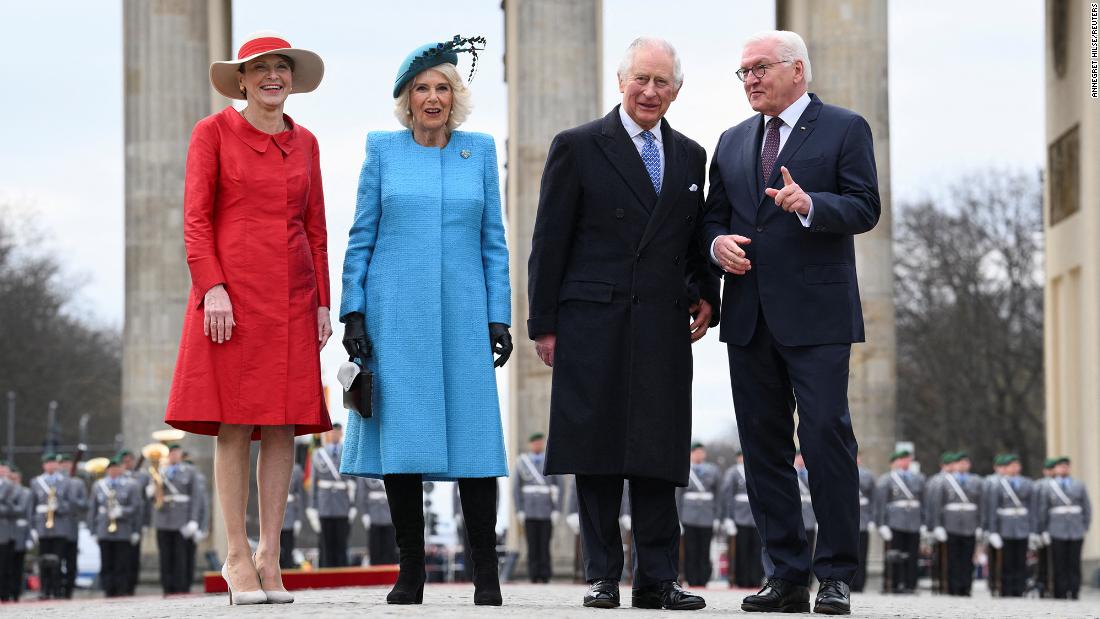 The King and the Queen Consort are joined by Steinmeier and Budenbender at Wednesday&#39;s welcoming ceremony.