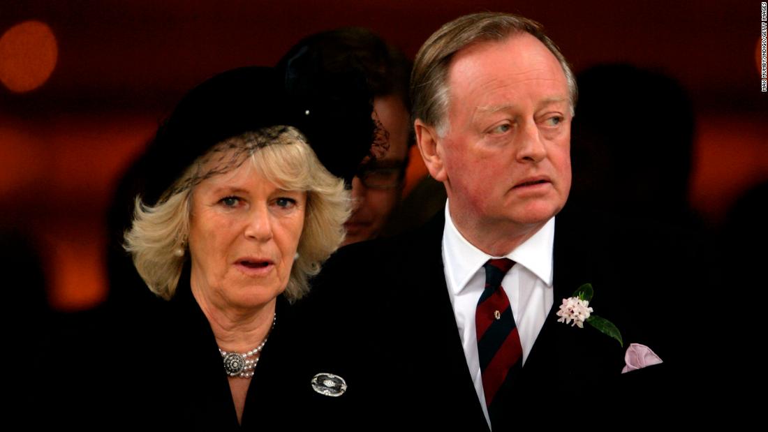 Camilla and her ex-husband, Andrew Parker Bowles, attend a memorial service for Andrew&#39;s late wife Rosemary in March 2010.