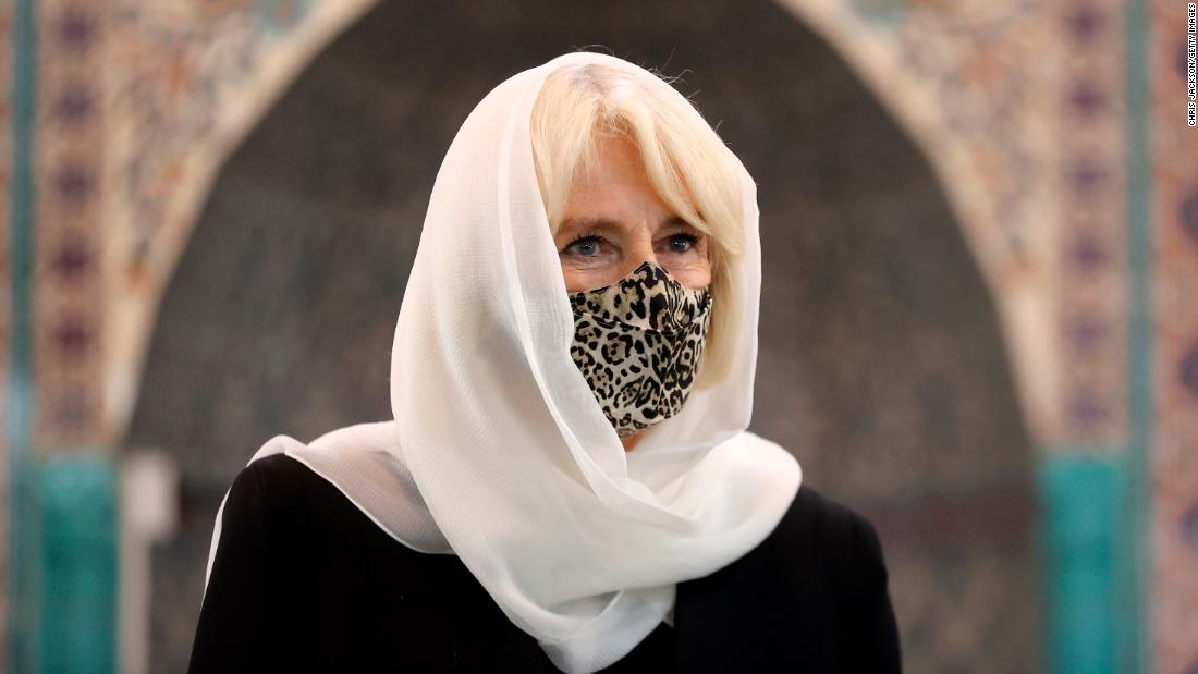 Camilla visits the Wightman Road Mosque in London in April 2021.