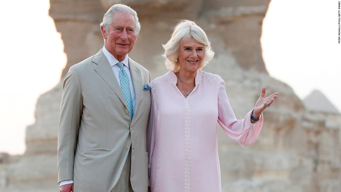 Charles and Camilla pose in front of the Sphinx in Egypt in November 2021.