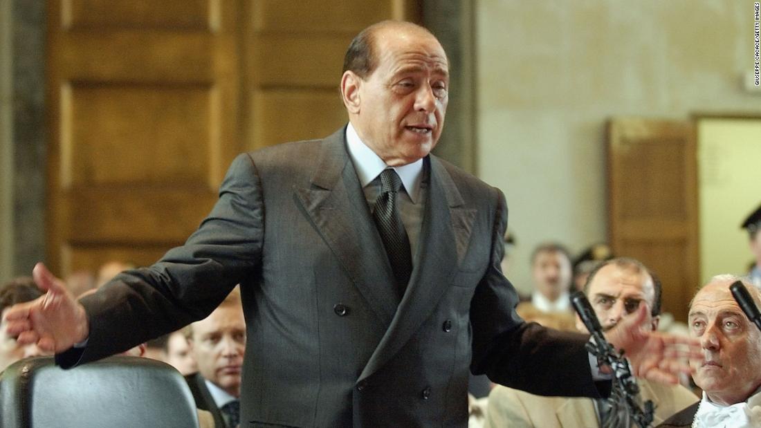 Berlusconi addresses a court in Milan in June 2003. He was defending himself against corruption charges linked to his media company.