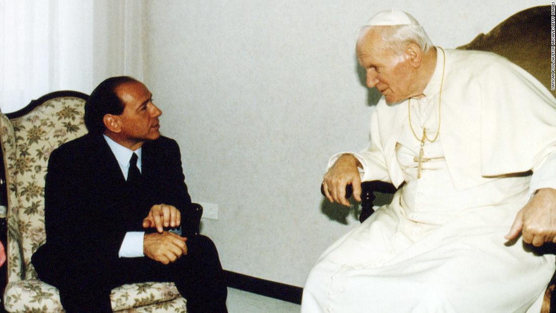Berlusconi meets with Pope John Paul II in May 1994.