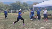 Olympic champion Shelly-Ann Fraser-Pryce competes at her son&#39;s sports day.