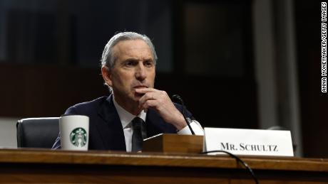 Howard Schultz testified before the Senate Health, Education, Labor, and Pensions Committee in the Dirksen Senate Office Building on Capitol Hill on March 29, 2023 in Washington, DC.