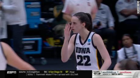 Caitlin Clark did the &quot;You can&#39;t see me&quot; gesture earlier in the NCAA tournament.