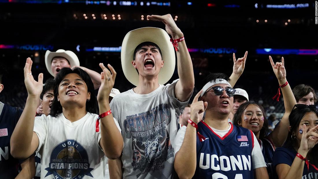 UConn fans cheer before the game.