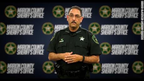 Marion County, Florida, Sheriff Billy Woods speaks during a video statement on Monday, April 3. 