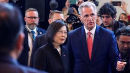 230405143657 03 tsai ing wen kevin mccarthy meeting 230405 hp video China sanctions Reagan library, Hudson Institute for hosting Taiwan leader Tsai Ing-wen