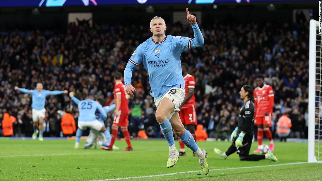 NextImg:Erling Haaland breaks another scoring record as Manchester City beats Bayern Munich