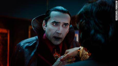 Nicolas Cage as Dracula in Renfield, directed by Chris McKay.   