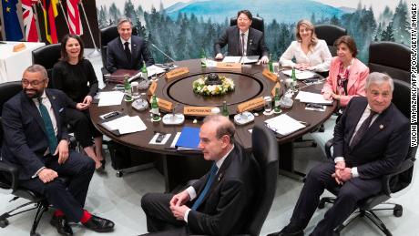 G7 foreign ministers meet in central Japan&#39;s Karuizawa on April 18, 2023. 