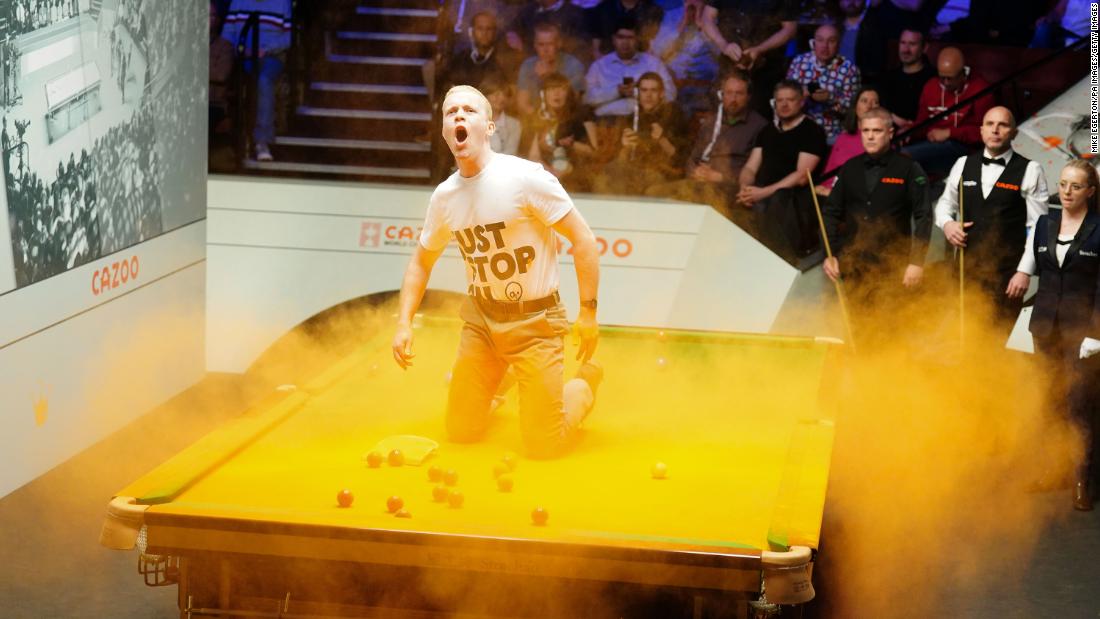 'I have never seen that before': Snooker the latest sport disrupted by activists