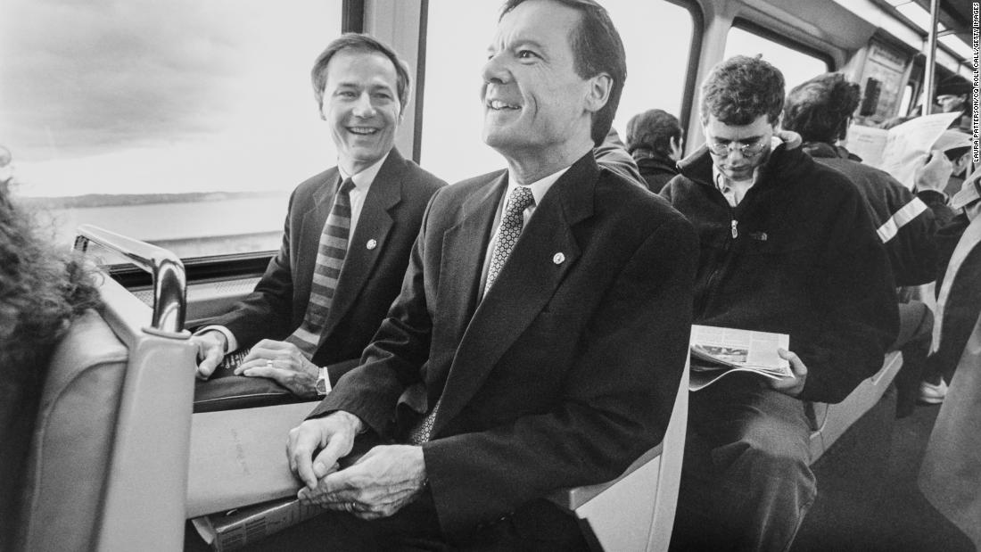 The Hutchinson brothers take the Metro to Capitol Hill in 1997.