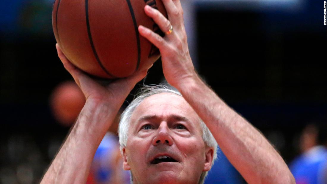 Hutchinson warms up before a friendly basketball match in Havana, Cuba, in September 2015. He was visiting Cuba as part of a business delegation from Arkansas.