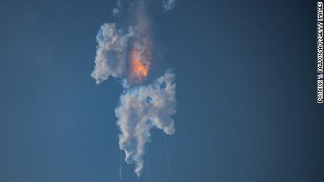 The SpaceX Starship exploded after launch for a flight test on April 20, 2023. 