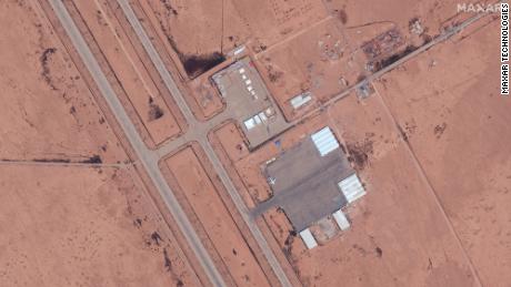A satellite image of the Ilyushin-76 Candid at Libya&#39;s al-Khadim airbase, used by Wagner on April 18, 2023