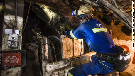 A miner uses a machine to excavate copper ore in an underground tunnel at the 296 meter level at the Nchanga copper mine, operated by Konkola Copper Mines Plc, in Chingola, Zambia, on Thursday, March 17, 2016. Konkola Copper Mines is a unit of Vedanta Resources Plc, the mining company founded by Indian billionaire Anil Agarwal. 