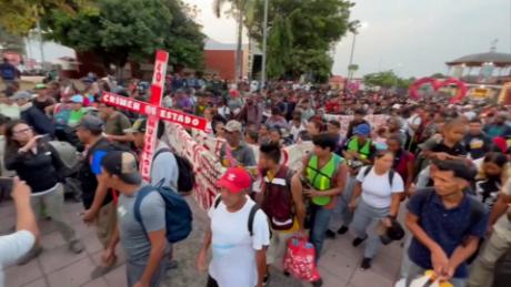 M xico Nueva caravana de migrantes exige libre tr nsito y justicia