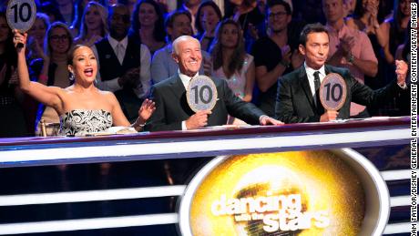 Len Goodman on the &quot;Dancing With the Stars&quot; judging panel, alongside Carrie Ann Inaba and Bruno Tonioli