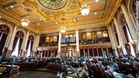 A general view of the Iowa House during debate on Wednesday, March 22, at the Iowa State Capitol in Des Moines, Iowa.