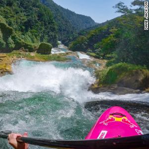 'There's nothing like it,' says kayaker Dane Jackson after descending 300 feet down waterfalls